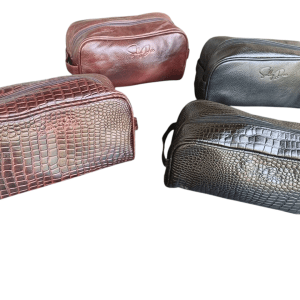 Leather Toiletry Bag - Sallydee labelled